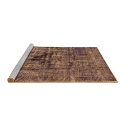Sideview of Machine Washable Oriental Brown Industrial Rug, wshurb1851brn