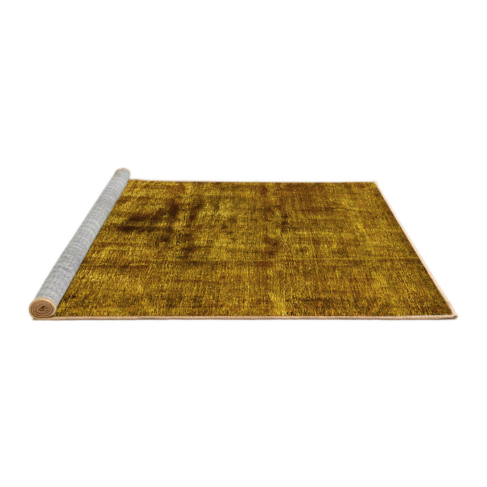 Sideview of Machine Washable Oriental Yellow Industrial Rug, wshurb1851yw