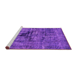 Sideview of Machine Washable Oriental Purple Industrial Area Rugs, wshurb1851pur
