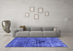 Machine Washable Oriental Blue Industrial Rug in a Living Room, wshurb1851blu