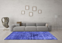 Machine Washable Oriental Blue Industrial Rug, wshurb1851blu