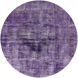 Round Machine Washable Industrial Modern Purple Rug, wshurb1851