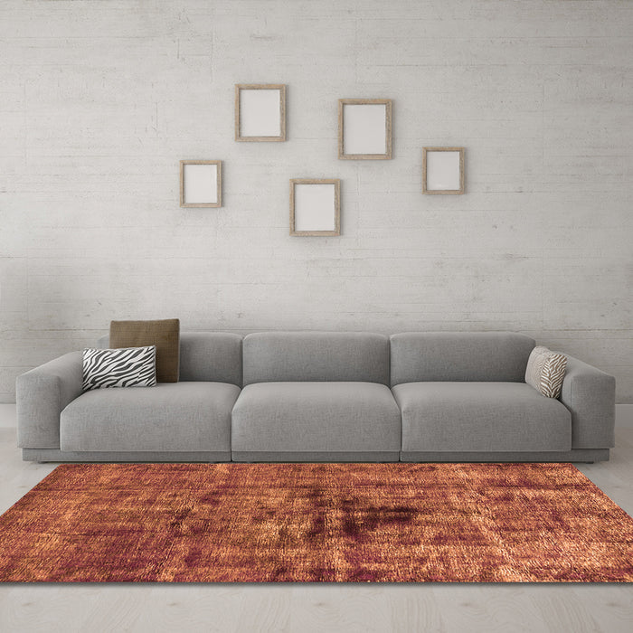 Machine Washable Oriental Orange Industrial Area Rugs in a Living Room, wshurb1851org