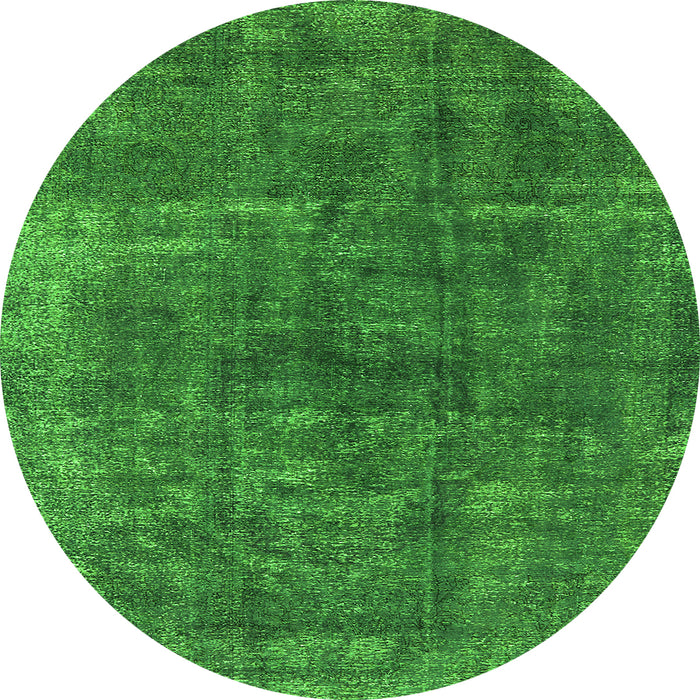 Round Oriental Green Industrial Rug, urb1852grn
