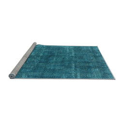 Sideview of Machine Washable Oriental Light Blue Industrial Rug, wshurb1852lblu
