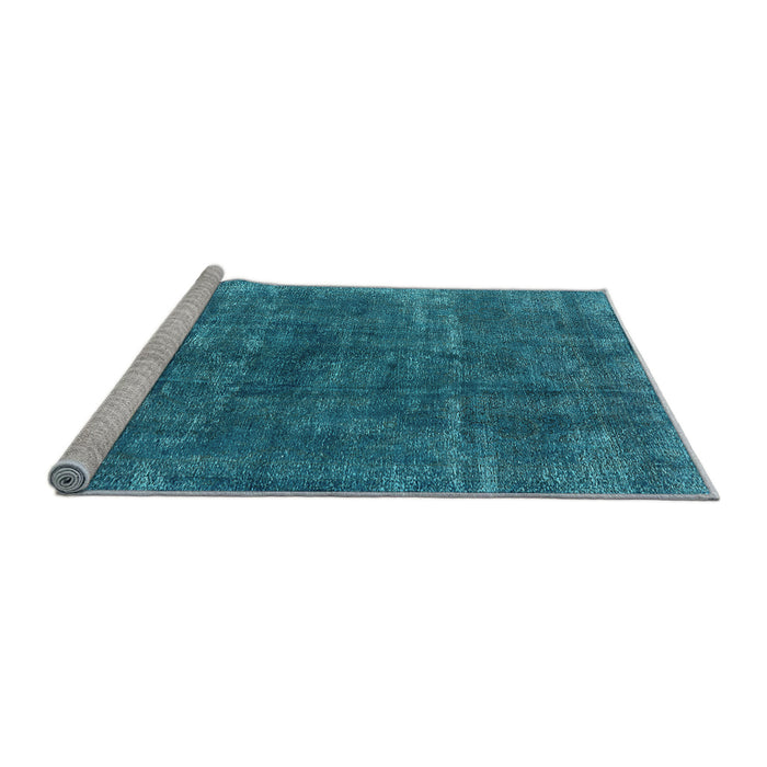 Sideview of Machine Washable Oriental Light Blue Industrial Rug, wshurb1852lblu