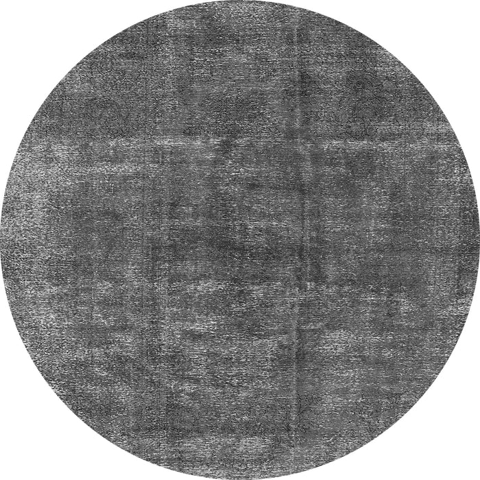 Round Oriental Gray Industrial Rug, urb1852gry