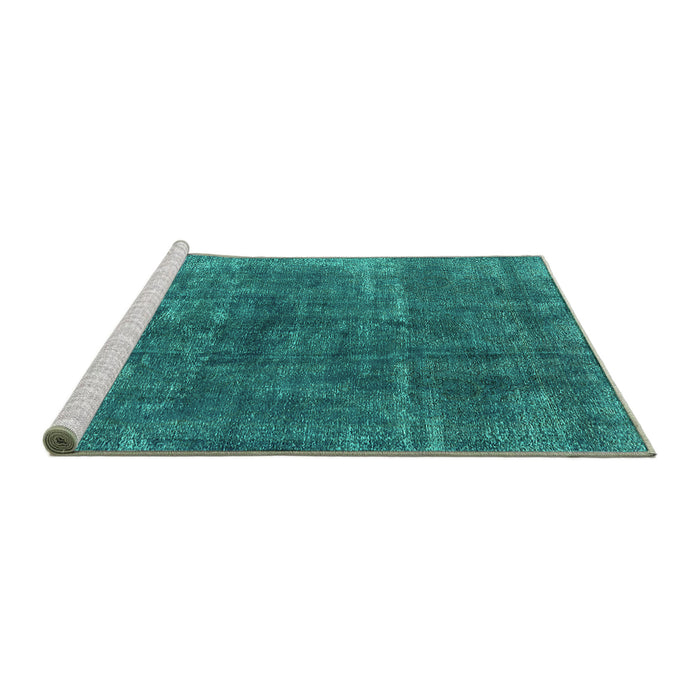 Sideview of Machine Washable Oriental Turquoise Industrial Area Rugs, wshurb1852turq