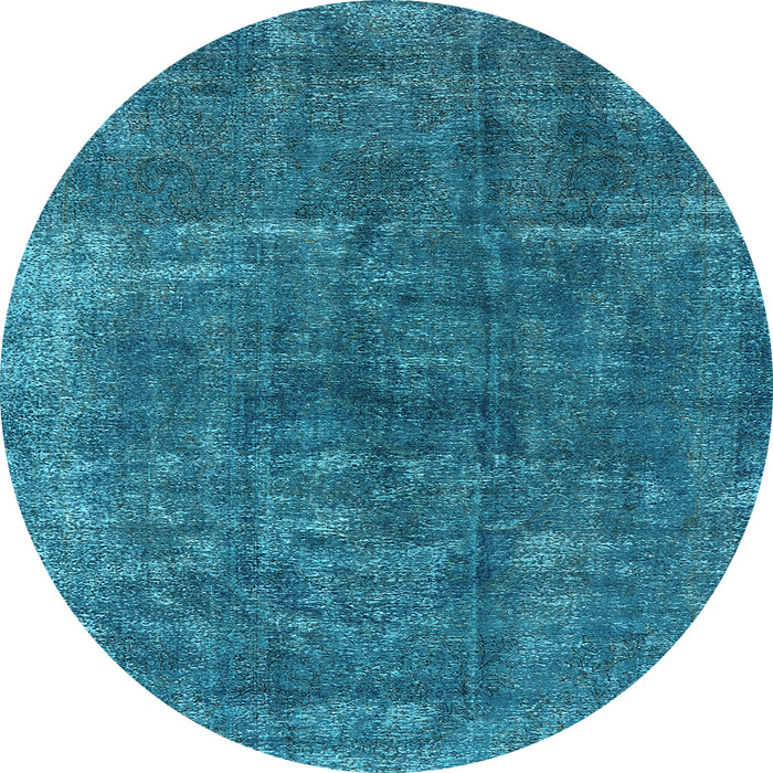 Round Oriental Light Blue Industrial Rug, urb1852lblu