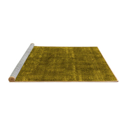 Sideview of Machine Washable Oriental Yellow Industrial Rug, wshurb1852yw