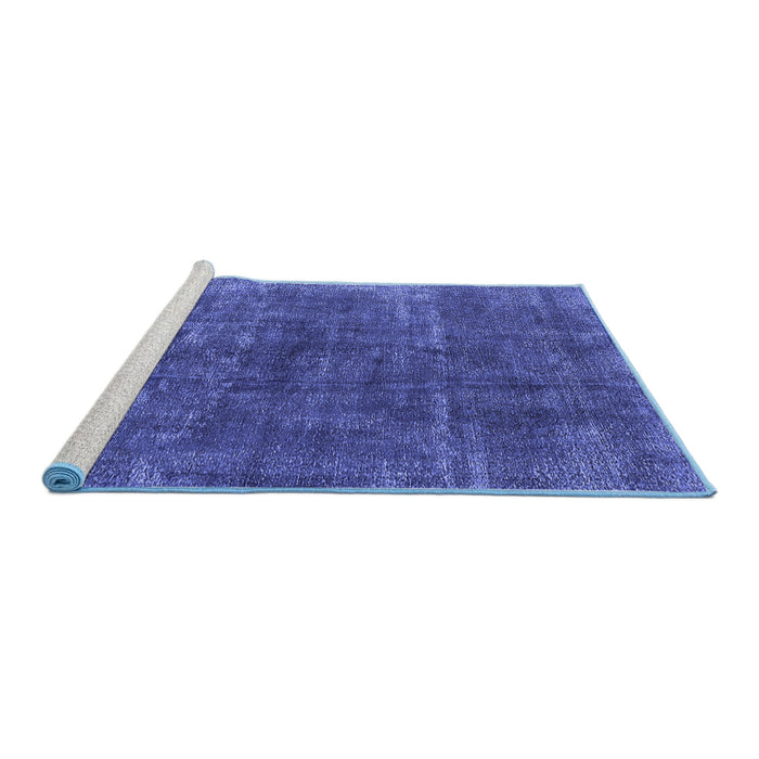 Sideview of Machine Washable Oriental Blue Industrial Rug, wshurb1852blu