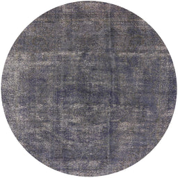 Round Mid-Century Modern Gray Oriental Rug, urb1852