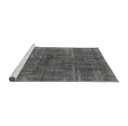 Sideview of Machine Washable Oriental Gray Industrial Rug, wshurb1852gry