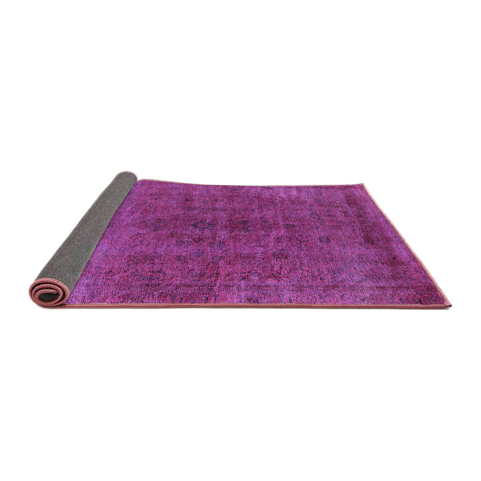 Sideview of Mid-Century Modern Violet Red Pink Oriental Rug, urb1853