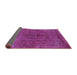 Sideview of Mid-Century Modern Violet Red Pink Oriental Rug, urb1853