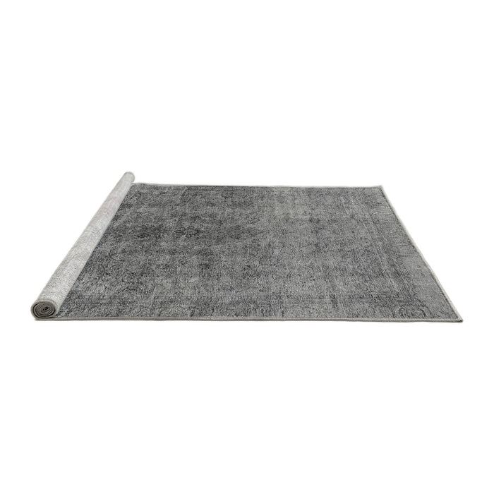 Sideview of Machine Washable Oriental Gray Industrial Rug, wshurb1853gry