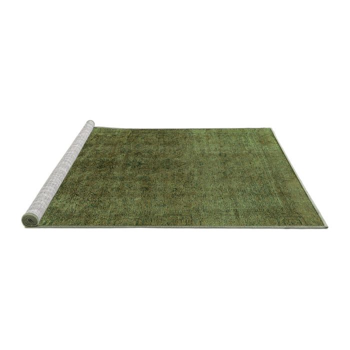 Sideview of Machine Washable Oriental Green Industrial Area Rugs, wshurb1853grn