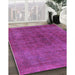 Mid-Century Modern Violet Red Pink Oriental Rug in Family Room, urb1853