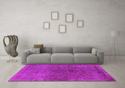 Machine Washable Oriental Pink Industrial Rug in a Living Room, wshurb1853pnk