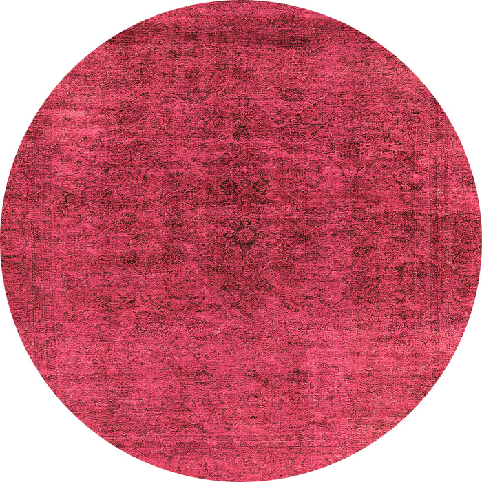 Round Machine Washable Oriental Orange Industrial Area Rugs, wshurb1853org