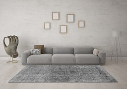 Machine Washable Oriental Gray Industrial Rug in a Living Room,, wshurb1853gry