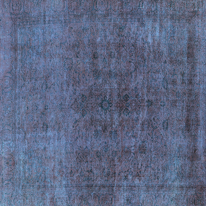 Square Oriental Turquoise Industrial Rug, urb1853turq