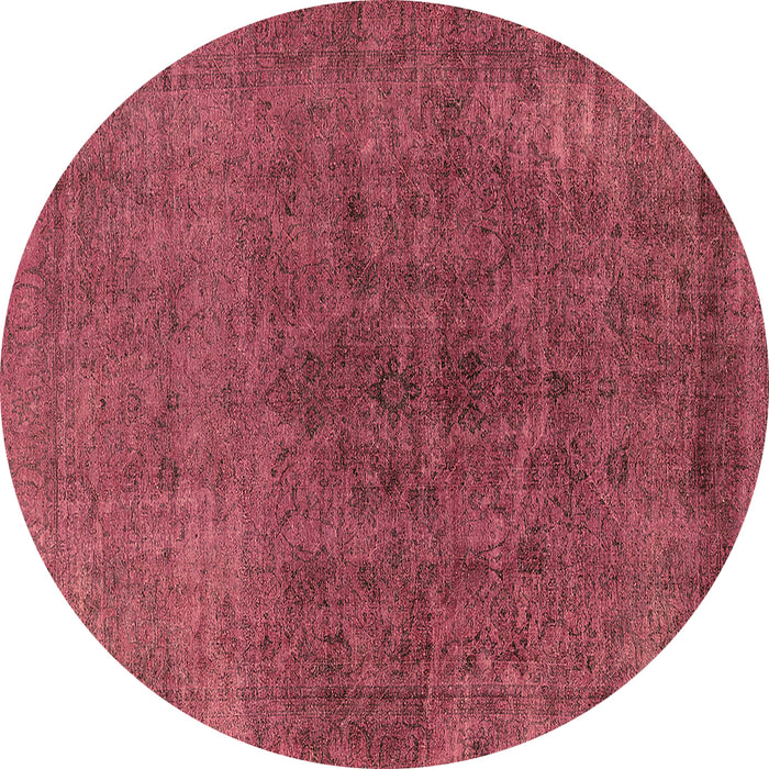 Round Machine Washable Oriental Brown Industrial Rug, wshurb1853brn
