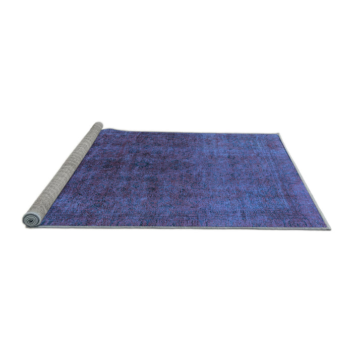 Sideview of Machine Washable Oriental Light Blue Industrial Rug, wshurb1853lblu