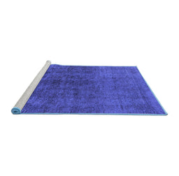 Sideview of Machine Washable Oriental Blue Industrial Rug, wshurb1853blu