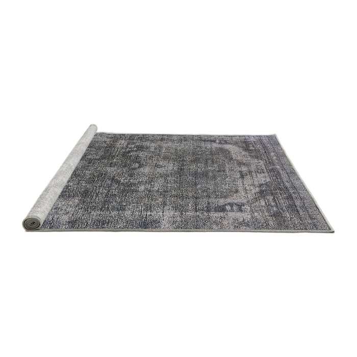 Sideview of Machine Washable Industrial Modern Dark Gray Rug, wshurb1854