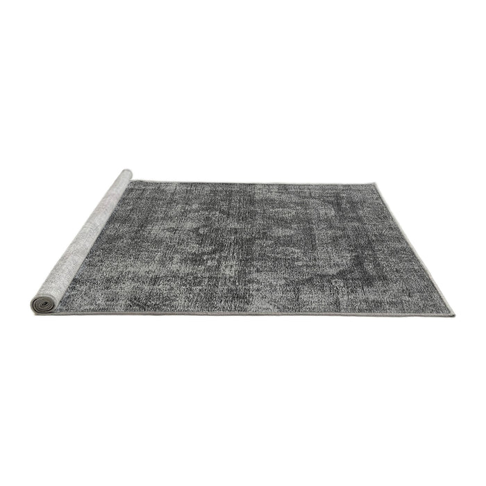 Sideview of Machine Washable Oriental Gray Industrial Rug, wshurb1854gry