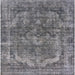 Square Machine Washable Industrial Modern Dark Gray Rug, wshurb1854