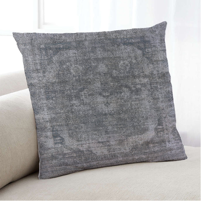 Lifestyle Image of Mid-Century Modern Urban Square Dark Gray Throw Pillow, 18 inch by 18 inch, pwurb1854
