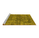 Sideview of Machine Washable Oriental Yellow Industrial Rug, wshurb1854yw