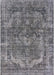 Machine Washable Industrial Modern Dark Gray Rug, wshurb1854