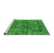 Sideview of Machine Washable Oriental Green Industrial Area Rugs, wshurb1854grn