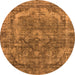 Round Oriental Orange Industrial Rug, urb1854org