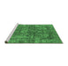 Sideview of Machine Washable Oriental Emerald Green Industrial Area Rugs, wshurb1854emgrn