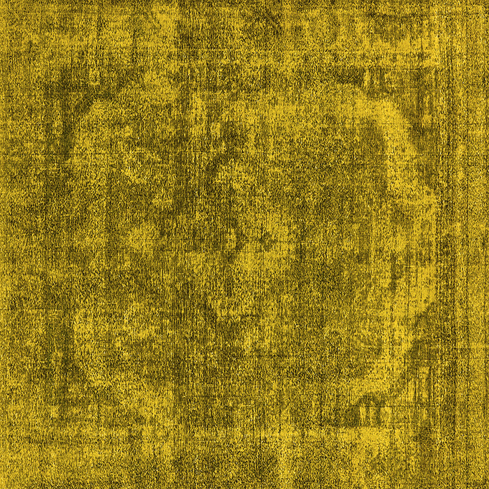 Square Machine Washable Oriental Yellow Industrial Rug, wshurb1854yw