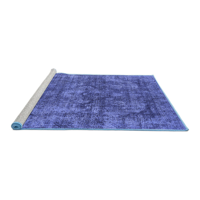 Sideview of Machine Washable Oriental Blue Industrial Rug, wshurb1854blu