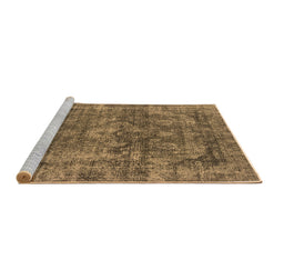 Sideview of Machine Washable Oriental Brown Industrial Rug, wshurb1854brn
