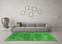 Machine Washable Oriental Green Industrial Rug, wshurb1854grn