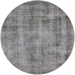 Round Mid-Century Modern Dark Gray Oriental Rug, urb1855