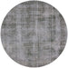 Round Mid-Century Modern Dark Gray Oriental Rug, urb1855