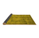 Sideview of Oriental Yellow Industrial Rug, urb1855yw