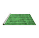 Sideview of Machine Washable Oriental Emerald Green Industrial Area Rugs, wshurb1855emgrn