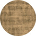 Round Oriental Brown Industrial Rug, urb1855brn