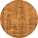 Round Oriental Orange Industrial Rug, urb1855org