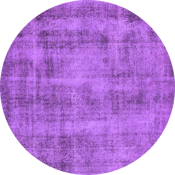 Round Oriental Purple Industrial Rug, urb1855pur