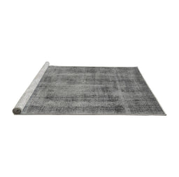 Sideview of Machine Washable Oriental Gray Industrial Rug, wshurb1855gry